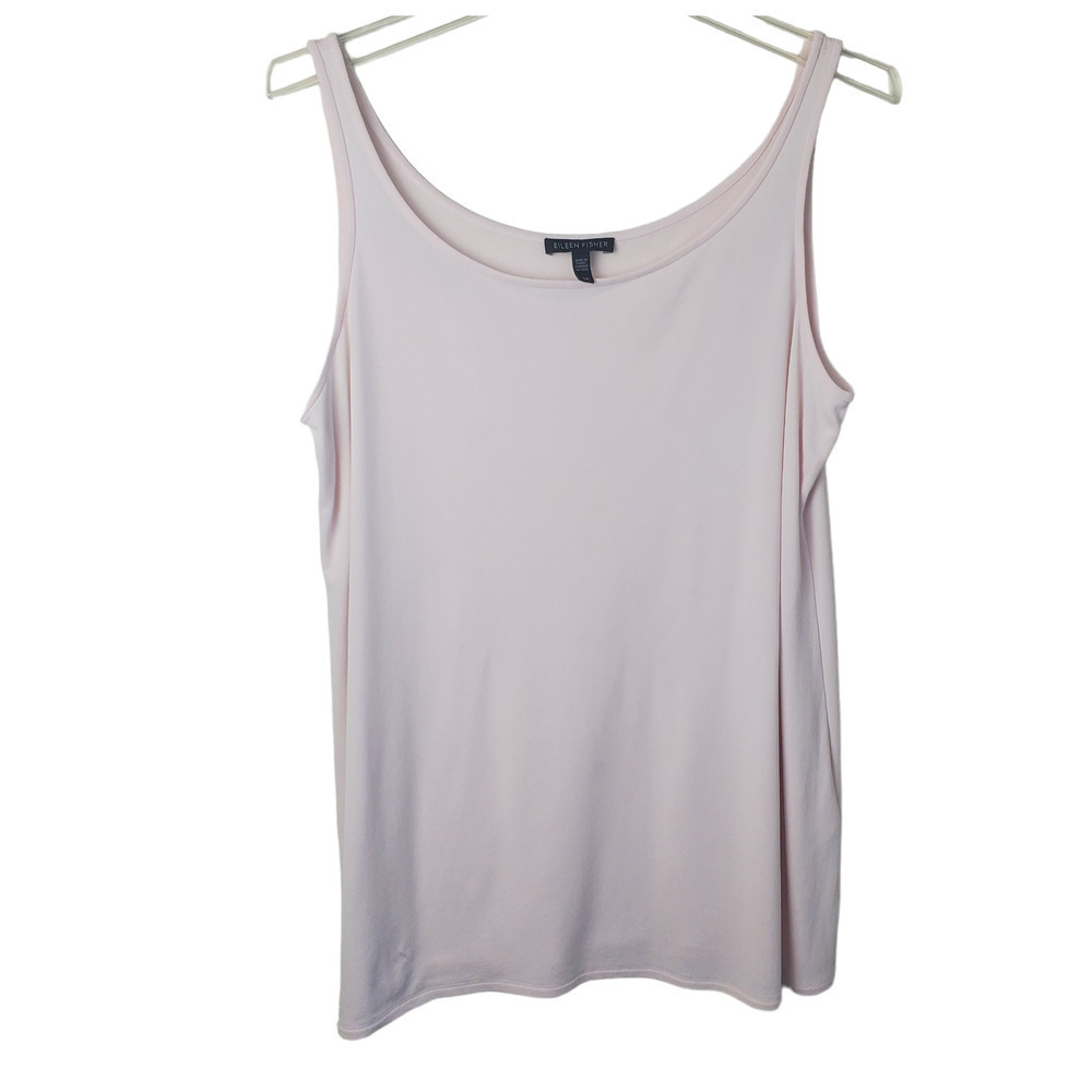 Eileen Fisher Light Pink 100% Silk Sleeveless Tank Top Shell Small